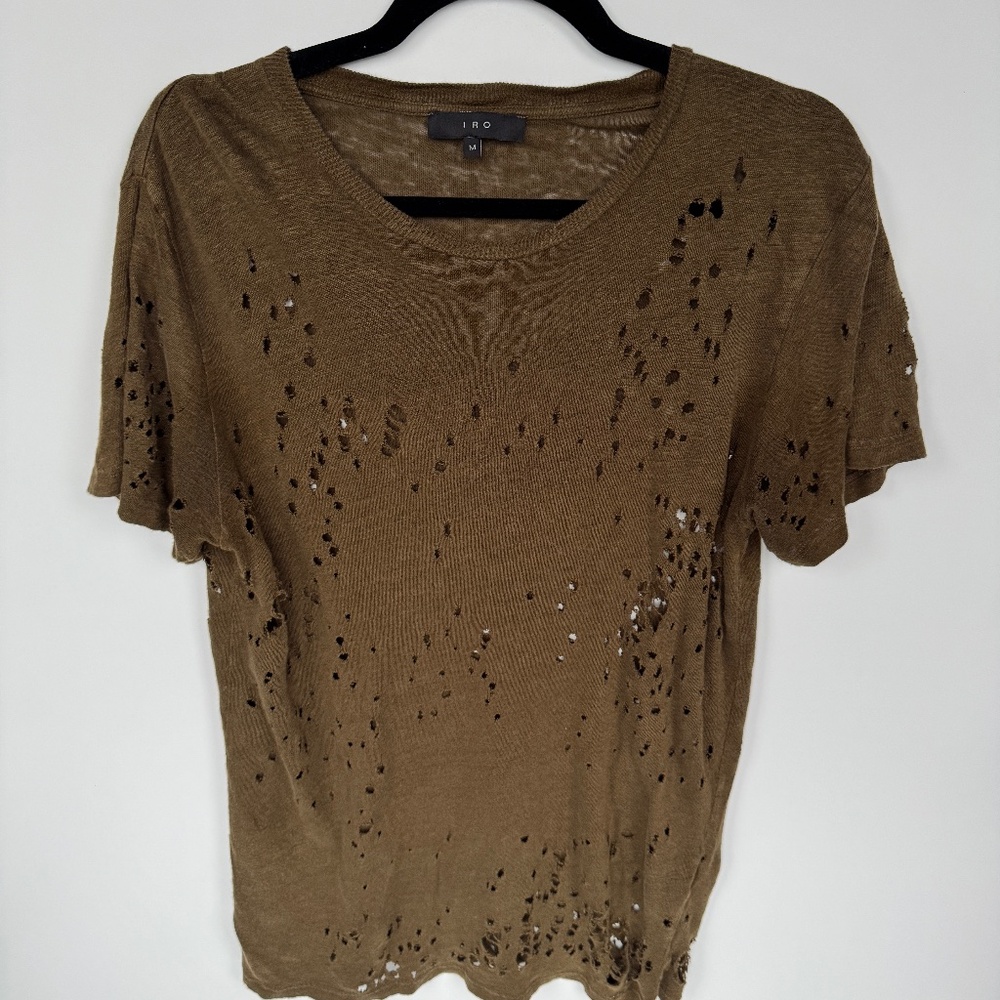 IRO Distressed Short Sleeve T-Shirt – Size M